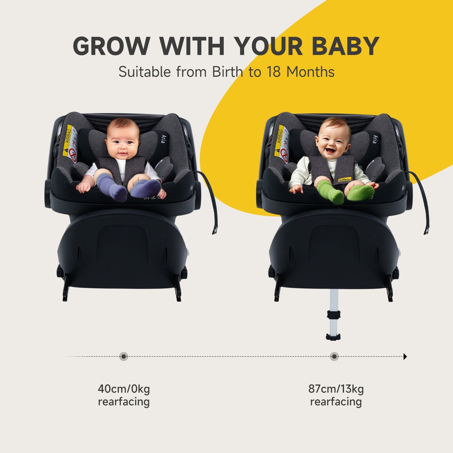 JOVIKIDS Aria R129 Infant Carrier Car Seat With Base（40-87cm）