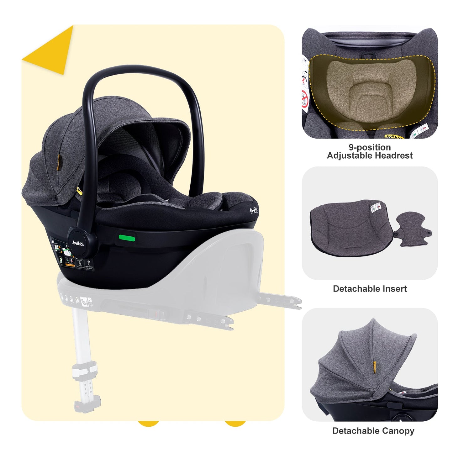 JOVIKIDS Aria R129 Infant Carrier Car Seat（40-87cm）